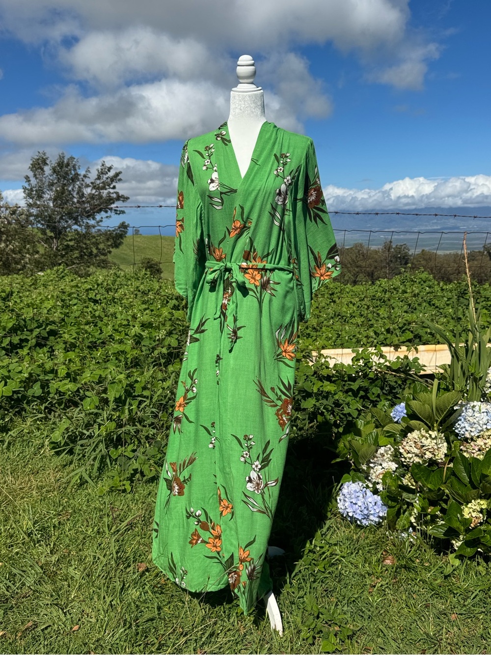 Hana Wrap Dress XIX Palms Hawaii tropical Vacation Resort Boho Kimono Sleeve
